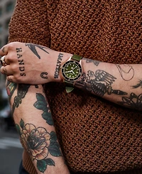 Bulova 150th Anniversary Men's Automatic Mil-ships Green Nylon Strap Watch 41mm