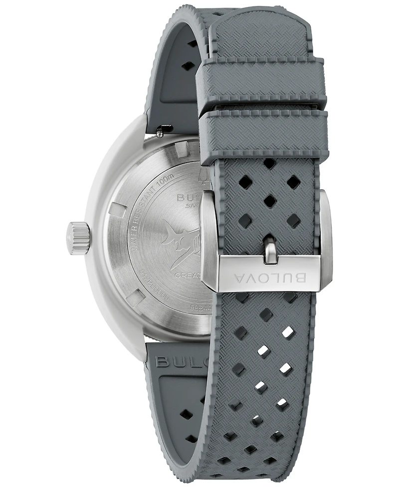 Bulova Men's Snorkel Gray Hnbr Rubber Strap Watch 41mm