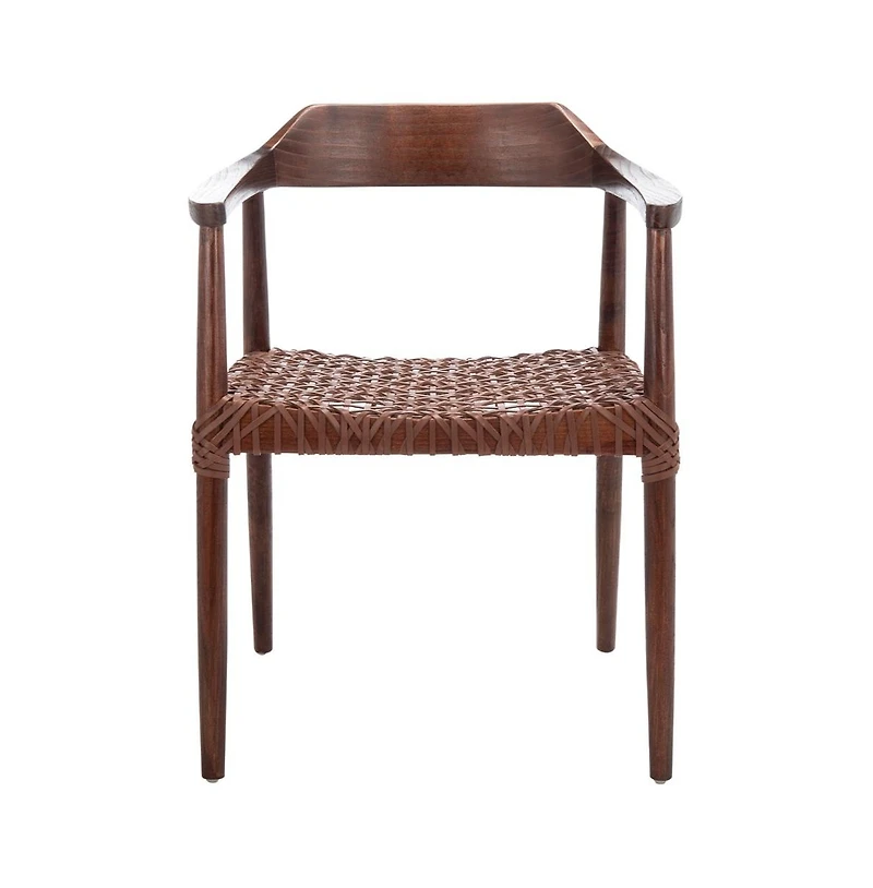 Munro Leather Woven Accent Chair
