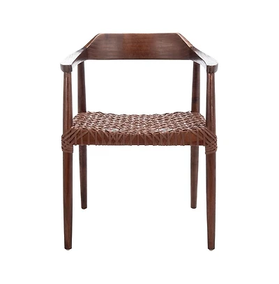 Munro Leather Woven Accent Chair