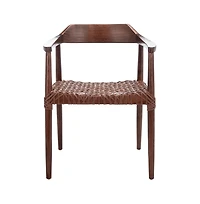 Munro Leather Woven Accent Chair
