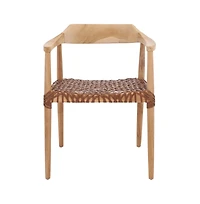 Munro Leather Woven Accent Chair
