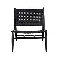 Soleil Leather Woven Accent Chair