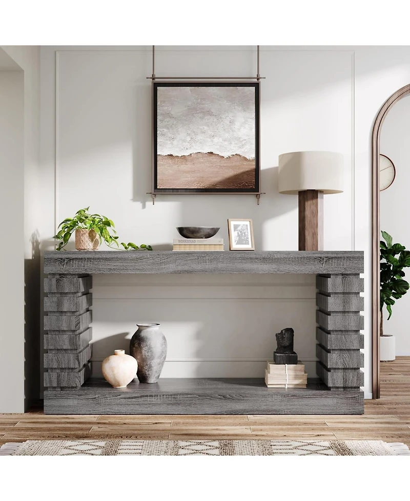Tribesigns 70.8-Inch Long Console Table, Wood Entryway Table with Storage, Narrow Sofa Couch for Living Room Hallway