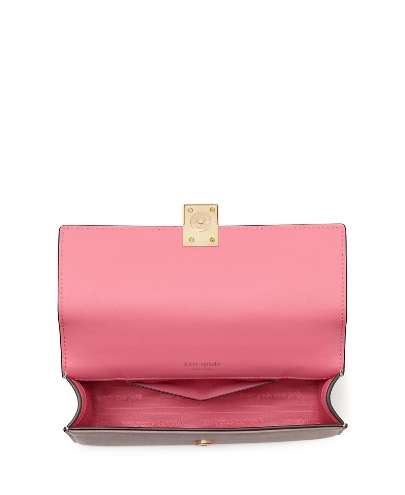 Kate Spade New York Women's Deco Pebbled Mini Flap Chain Crossbody Bag