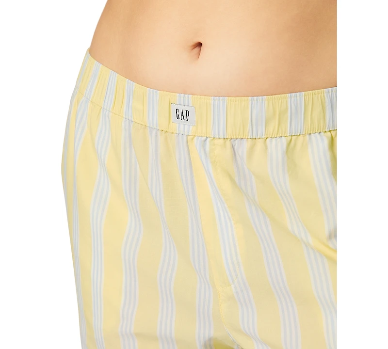 Gap Women's Striped Poplin Pajama Pants, Exclusively at Macy's