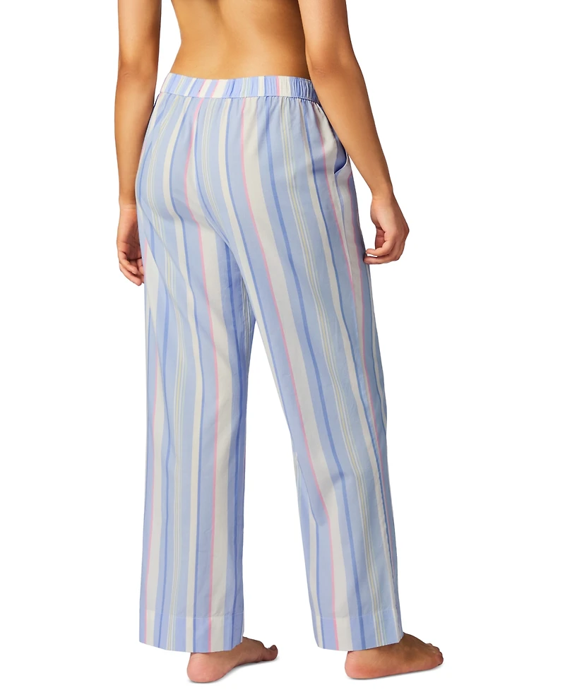 Gap Women's Striped Poplin Pajama Pants, Exclusively at Macy's