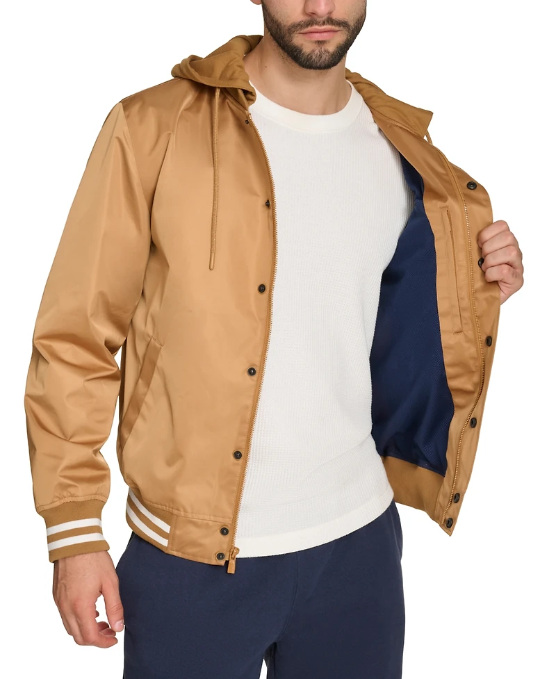Champion Men's Jersey Hood Varsity Bomber Jacket