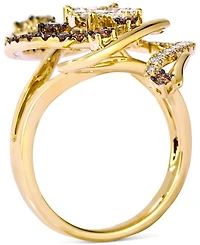 Le Vian Crazy Collection Chocolate Diamond & Nude Diamond Swirl Statement Ring (1-1/2 ct. t.w.) in 14k Rose Gold