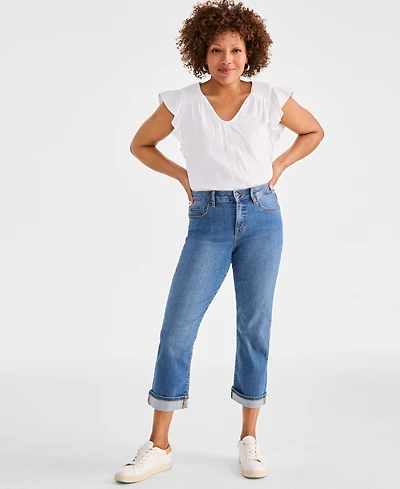 Style & Co Women's Mid-Rise Curvy Capri Jeans, Exclusively at Macy's