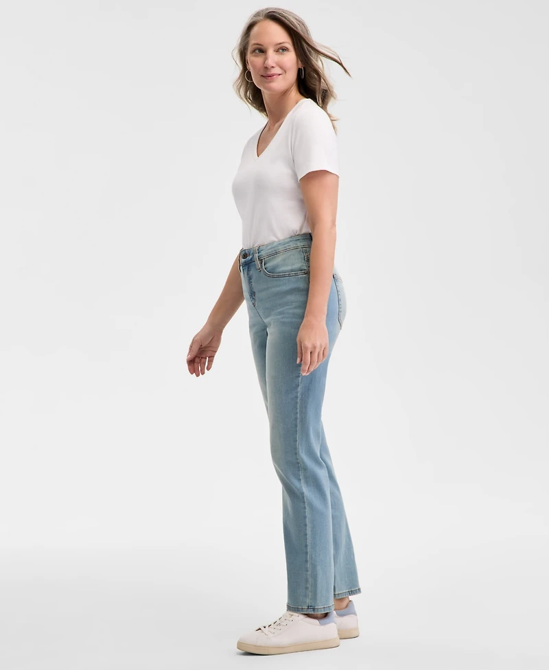 Style & Co Women's Curvy Straight-Leg High Rise Jeans, Created for Macy's
