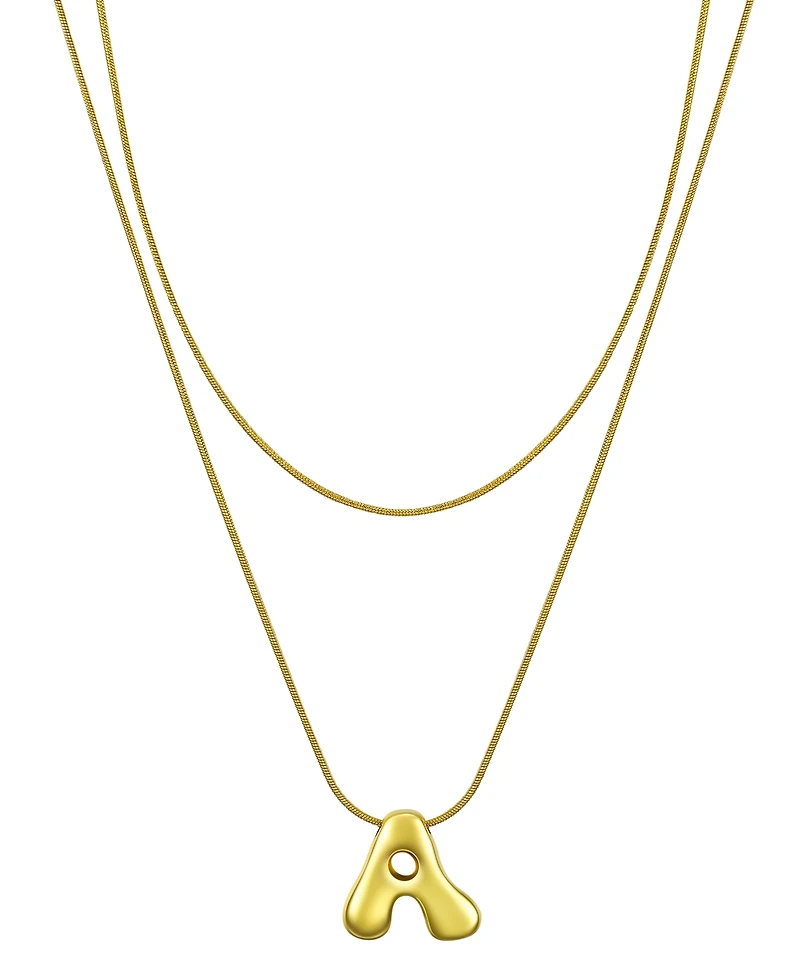 Unwritten x moda Sport Silver Tone Water Resistant Initial Layered Necklace
