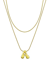 Unwritten x moda Sport Silver Tone Water Resistant Initial Layered Necklace