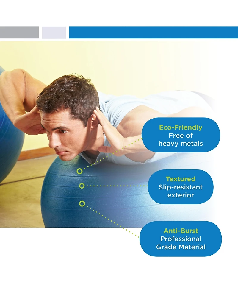 Bintiva Anti-Burst Exercise Stability Yoga Ball for Fitness 45cm
