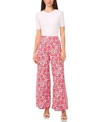 1.State Women's Printed Wide-Leg Pull-On Pants