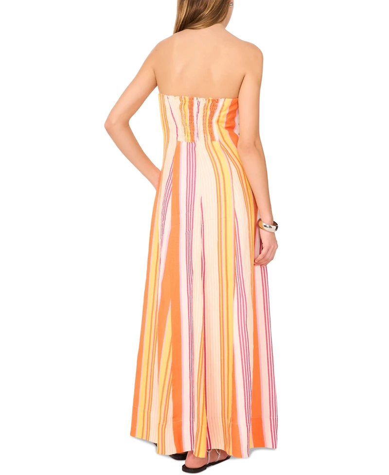 1.state Women's Striped Strapless Maxi Dress