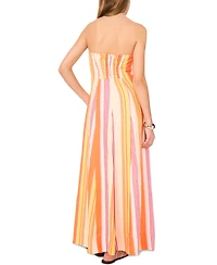 1.state Women's Striped Strapless Maxi Dress