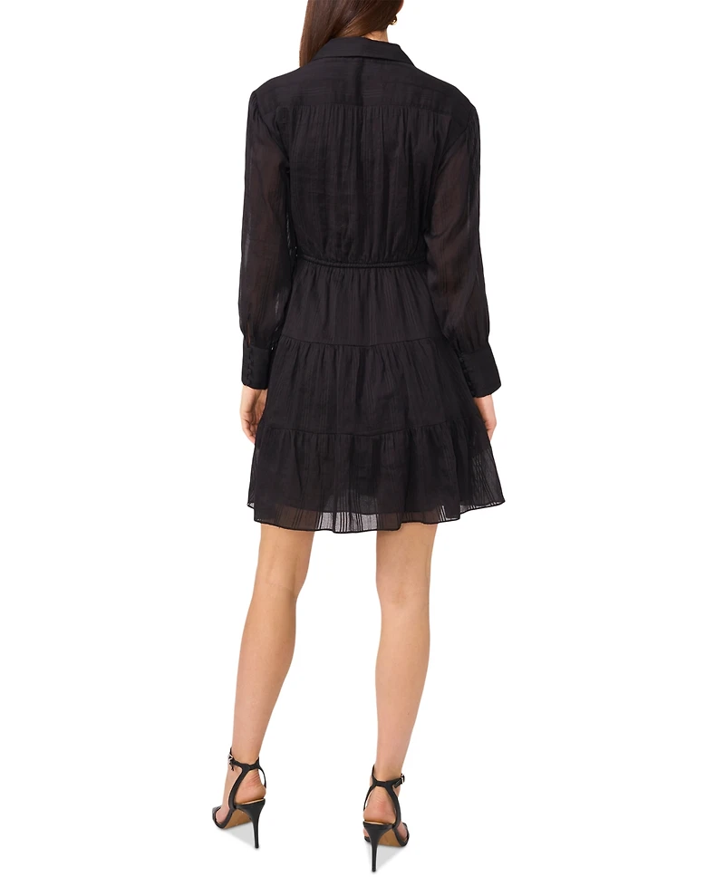 1.state Women's Long-Sleeve Tiered Mini Dress