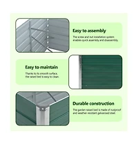 Garden Raised Bed Galvanized Steel 94.5"x31.5"x31.3" Green