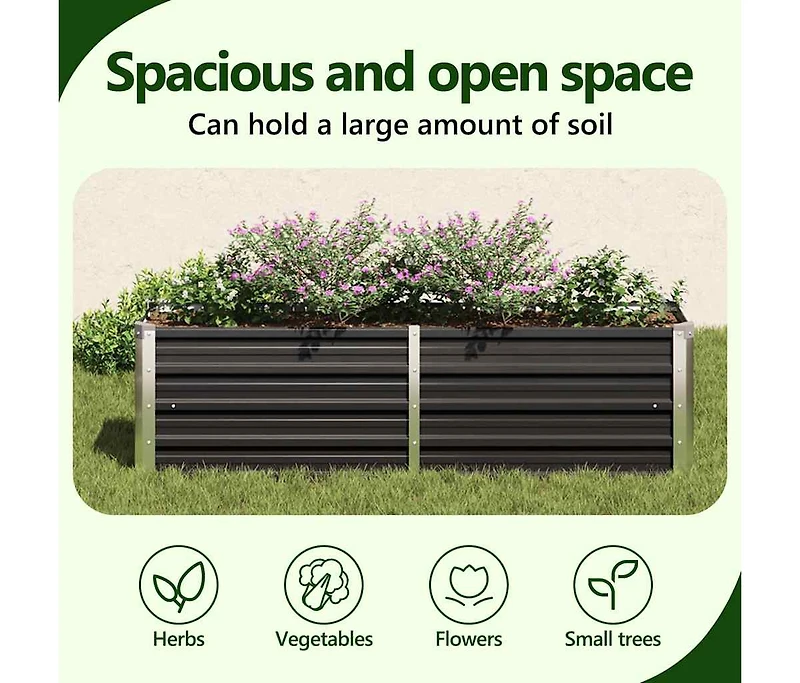 Garden Raised Bed Anthracite 63"x15.7"x17.7" Galvanized Steel