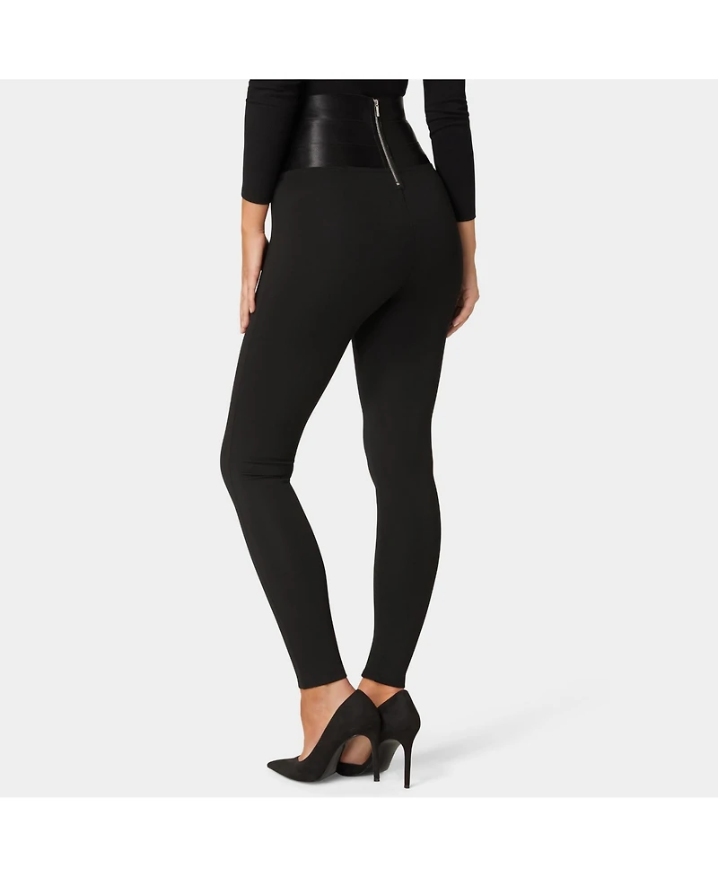 Bebe Women's High Waist Elastic Waistband Knit Legging