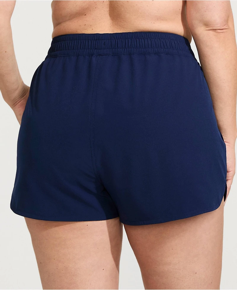 Lands' End Plus 3" Packable Cover-up Swim Shorts