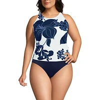 Lands' End Plus Dd-Cup Tugless High Neck Strappy Back Tankini Swimsuit Top