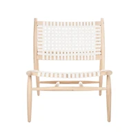 Soleil Leather Woven Accent Chair
