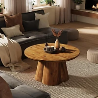 Tribesigns 45.28" Black Cloud Coffee Table, Cute Cream Living Room Center Furniture with Thick Tabletop & Solid Legs, Modern Minimalist Irregular Home