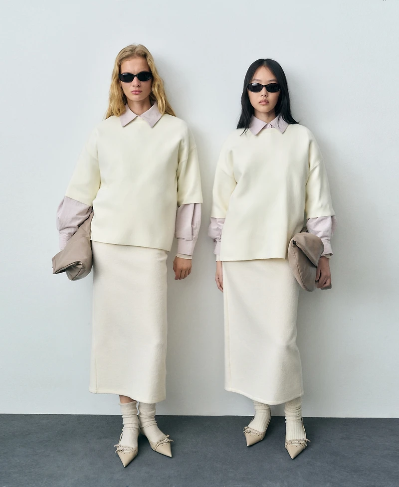 Mango Women's Short-Sleeved Fine Knit Sweater