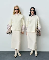 Mango Women's Short-Sleeved Fine Knit Sweater