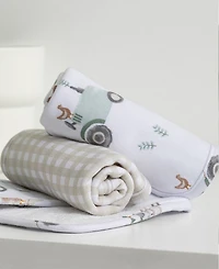 Living Textiles Baby Boys and Girls 5-Piece Tractor Ride Collection Bath Gift Set