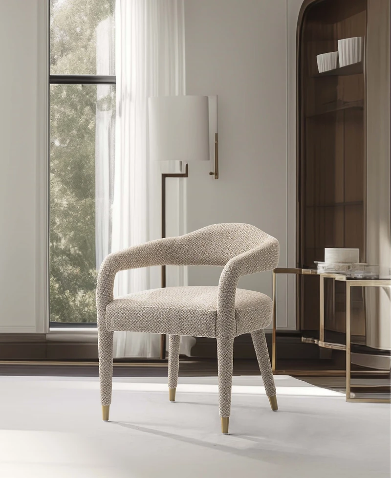 Manhattan Comfort Aspen 23.2" Modern Tweed Upholstered Dining Armchair