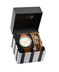 Jessica Carlyle Women's Brown Polyurethane Leather Analog Watch, 38mm
