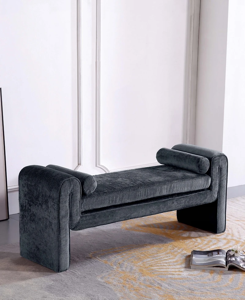 Manhattan Comfort Concord 59" Modern Chenille Upholstered Bench