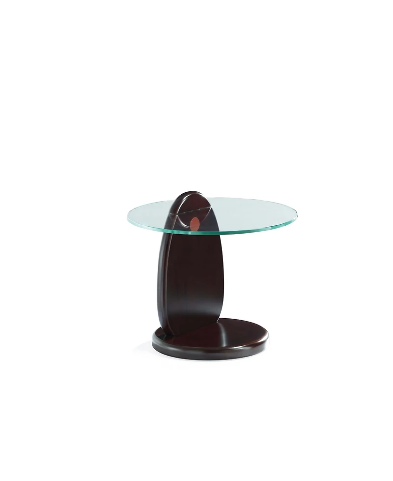 Manhattan Comfort Artesia 19.68" Modern Tempered Glass Top End Table