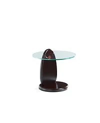 Manhattan Comfort Artesia 19.68" Modern Tempered Glass Top End Table