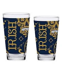 Indigo Falls Notre Dame Fighting Irish Two-Pack 16oz. Dia De Los Muertos Pint Glass Set