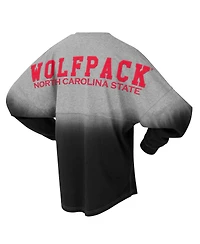 Spirit Jersey Men's and Women's Red/Gray Nc State Wolfpack Ombre Long Sleeve T-Shirt