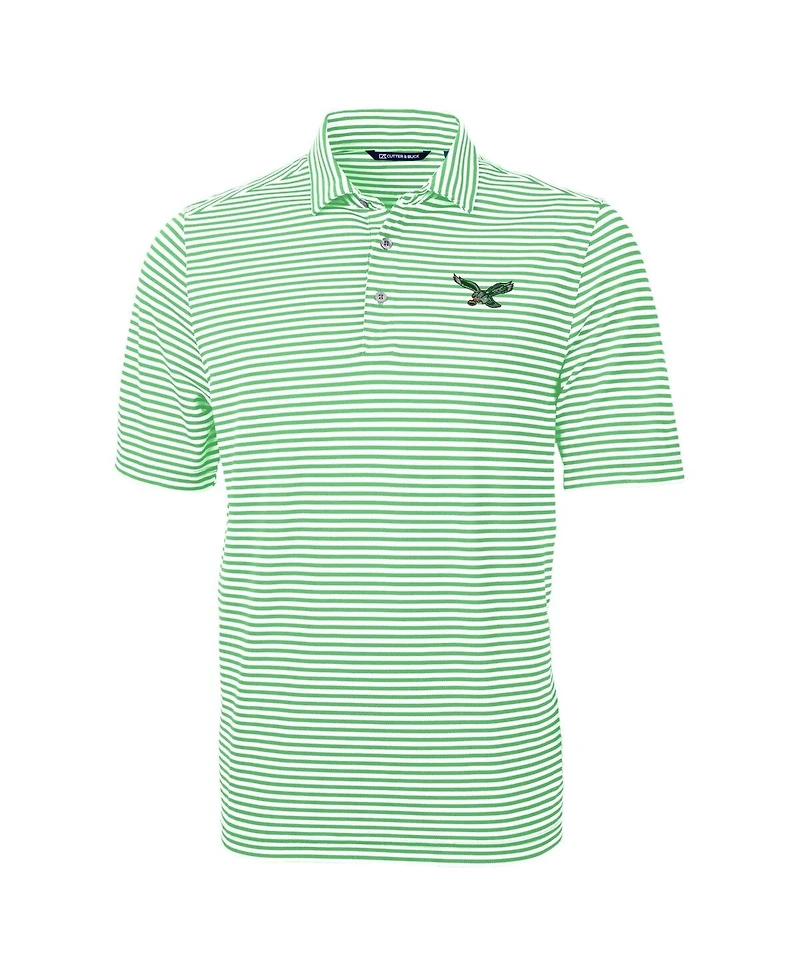 Cutter & Buck Men's Kelly Green Philadelphia Eagles Virtue Eco Pique Stripe Polo