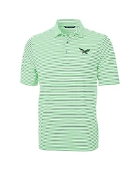 Cutter & Buck Men's Kelly Green Philadelphia Eagles Virtue Eco Pique Stripe Polo