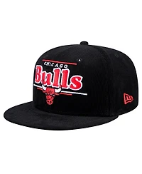 New Era Men's Black Chicago Bulls Throwback Display Corduroy 9FIFTY Snapback Hat