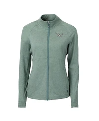 Cutter & Buck Women's Heather Green Philadelphia Eagles Gridiron Classics Logo Adapt Eco Knit Full-Zip Jacket