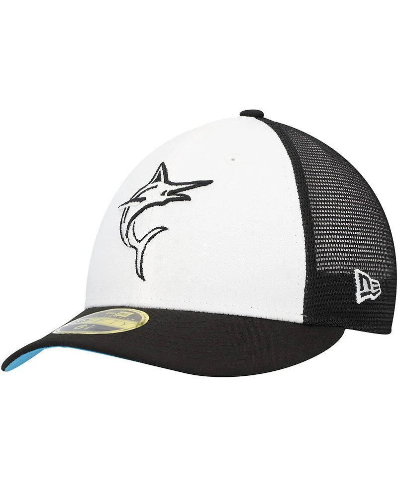 New Era Men's Black/White Miami Marlins 2023 On-Field Batting Practice Low Profile 59FIFTY Fitted Hat