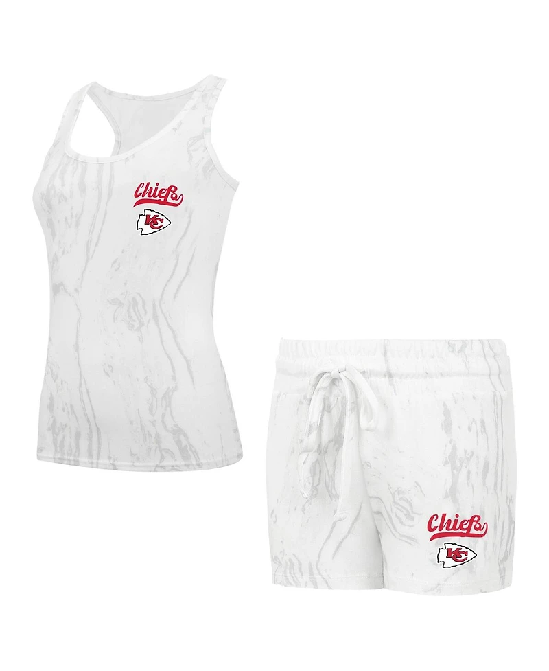 Concepts Sport Women's White Kansas City Chiefs Plus Size Quartz Tank Top Shorts Set