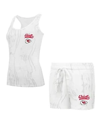 Concepts Sport Women's White Kansas City Chiefs Plus Size Quartz Tank Top Shorts Set