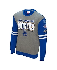 Mitchell & Ness Men's Gray Los Angeles Dodgers Allover 2.0 Pullover Sweatshirt