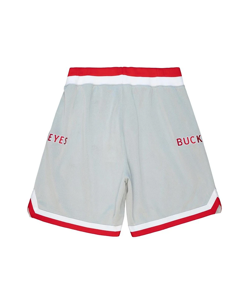 Mitchell & Ness Men's Silver Ohio State Buckeyes 1991 Alternate Authentic Shorts