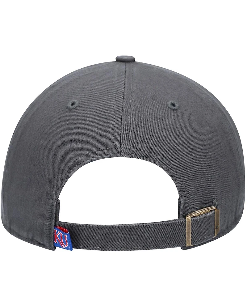 '47 Brand Men's Charcoal Kansas Jayhawks Vintage Clean Up Adjustable Hat