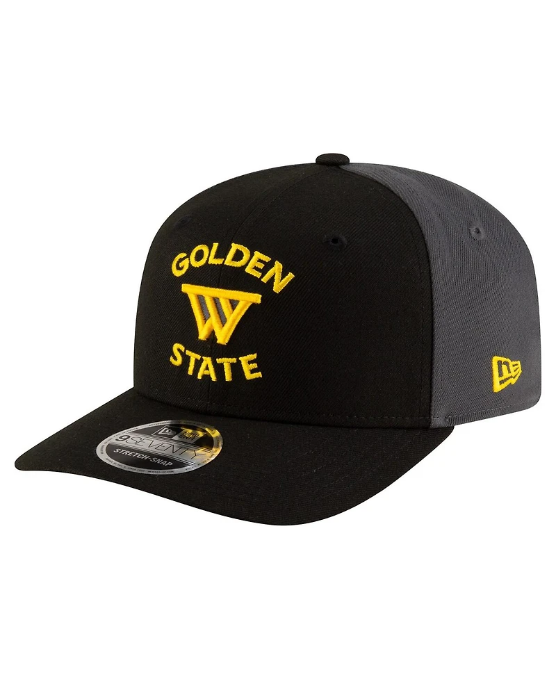 New Era Men's Black/Charcoal Golden State Warriors Statement Edition Jersey Hook 9SEVENTY Stretch-Snap Hat
